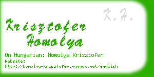 krisztofer homolya business card